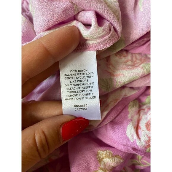 𝅺BP Women Bnwot Purple Floral "Anna" Shorts Romper Vneck - Picture 5 of 6